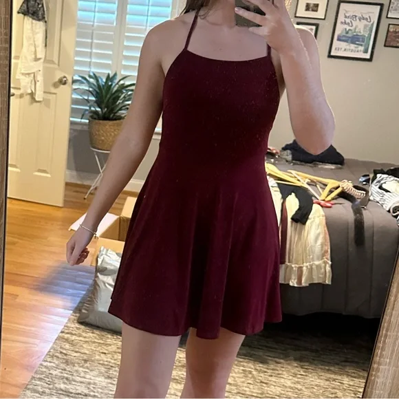 Forever 21 | Dresses | Backless Red Skater Dress Forever 2